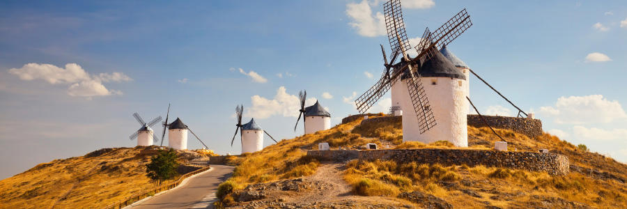 El viaje Toledo - Orgaz  - Puerto Lápice  - Campo de Criptana - Toboso - Ciudad Real* - Almagro*, saliendo de Madrid