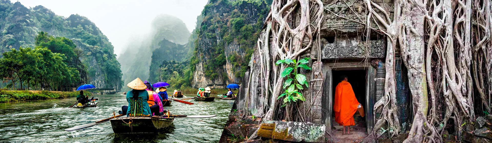 El viaje Hanoi - Ha Long  - Da Nang - Hoi An - Hué - Saigón (Ho Chi Minh) - Delta del río Mekong - Can Tho - Chau Doc - Nom Pen​​ - Siem Riep, saliendo de Madrid, Barcelona
